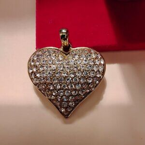 Heart pendant with gold and back 3 in